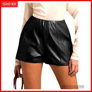 Faux Leather High Waist Mini Shorts Low Rise Rave Going Out